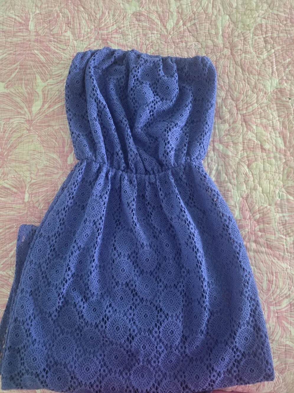 Lilly Pulitzer Strapless Periwinkle Lace Dress - Picture 3 of 4
